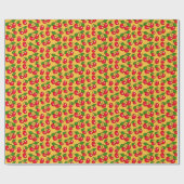 Retro Cherry Design / gelb Geschenkpapier (Flach)