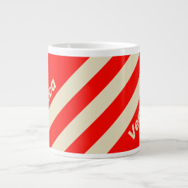 Retro Cherry Drei Streifen mit Namen Jumbo-Tasse