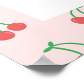 Retro Cherry Fruit Pattern Aesthetic Nursery Art Poster (Ecke)