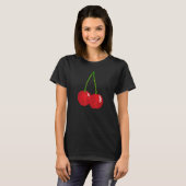 Retro Cherry Fruit Pixel 8-Bit Video Game Red Cher T-Shirt (Vorne ganz)