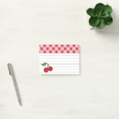 Retro Cherry Gingham Kitchen Post It Notes Geschen Post-it Klebezettel (Büro)