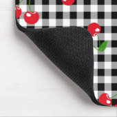Retro Cherry Gingham Niedlich Red & Black Checked Mousepad (Ecke)