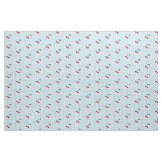Retro Cherry Gingham Pattern Stoff (Yard (91,4 cm))