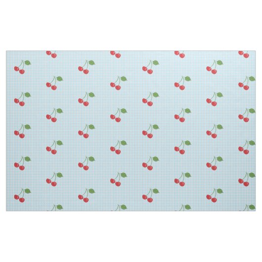 Retro Cherry Gingham Pattern Stoff (Fat Quarter (45,7 x 55,9 cm))