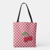 Retro Cherry Gingham Purse Beach Tote Bag Geschenk Tasche (Rückseite)