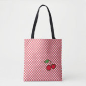 Retro Cherry Gingham Purse Tote Bag Geschenk Tasche (Vorderseite)