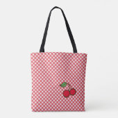 Retro Cherry Gingham Purse Tote Bag Geschenk Tasche (Rückseite)