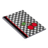 Retro Cherry Gingham School KitchenNotebook Notizblock (Rechte Seite)