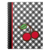Retro Cherry Gingham School KitchenNotebook Notizblock (Vorderseite)