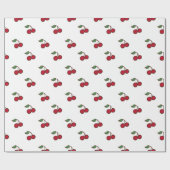 Retro Cherry Holiday Jeder Anlass Wrapping Paper Geschenkpapier (Flach)