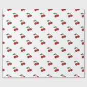 Retro Cherry Holiday Jeder Anlass Wrapping Paper Geschenkpapier (Flach)