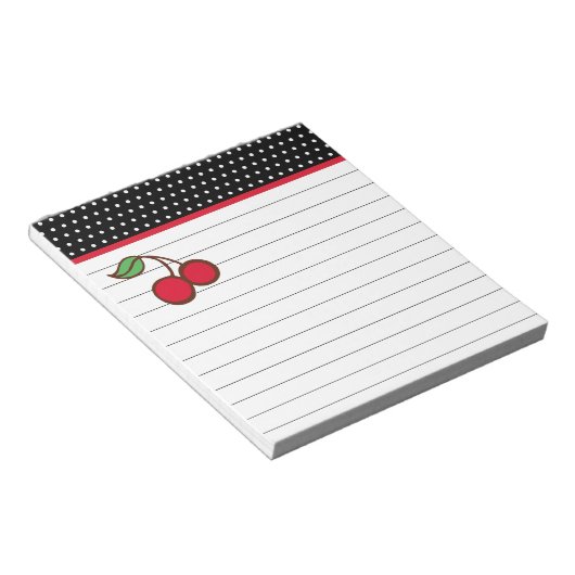 Retro Cherry Notepad Notizblock (angewinkelt)