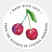 Retro Cherry Packaging Jar Dekoration Kitchen Gesc Runder Aufkleber (Vorderseite)