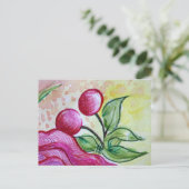 Retro Cherry Postkarte (Stehend Vorderseite)