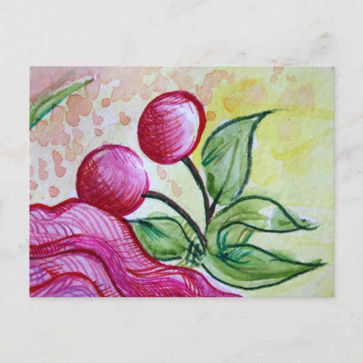 Retro Cherry Postkarte (Vorderseite)