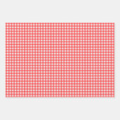 Retro Cherry Red Gingham Kariertes Muster Geschenkpapier Set (Vorderseite)