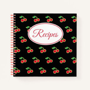 Retro Cherry Rezept Kochbuch Geschenk Notizblock