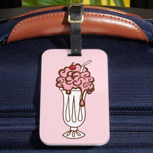 Retro Cherry Soda Gepäcktag Gepäckanhänger (Vorderseite Insitu 2)