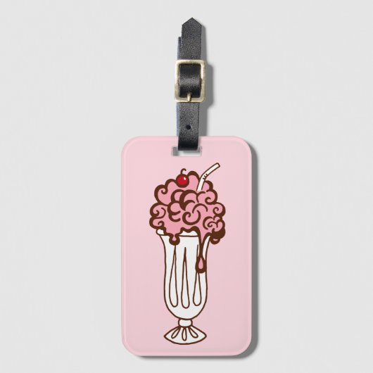 Retro Cherry Soda Gepäcktag Gepäckanhänger (Vorderseite Vertikal)