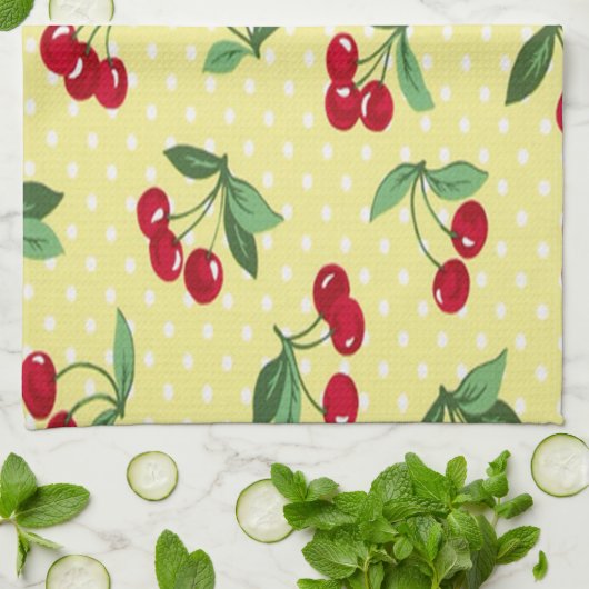 Retro Cherry Tea Handtuch Set (3) (Gefaltet)