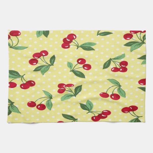 Retro Cherry Tea Handtuch Set (3) (Horizontal)