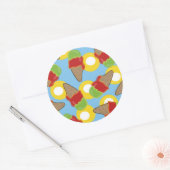 Retro Cherry und Limone Eiscreme Runder Aufkleber (Umschlag)