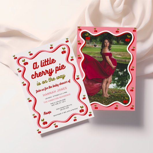 Retro Cherry Valentine Baby Dusche Einladung
