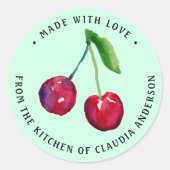 Retro Cherry Verpackung Weihnachtsküchengeschenk Runder Aufkleber (Vorderseite)