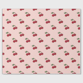 Retro Cherry Wrapping Paper Geschenkpapier (Flach)