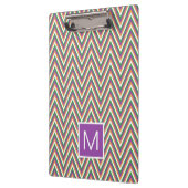 Retro-Chevron-Muster Cooles Monogramm Klemmbrett (Links)
