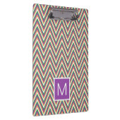 Retro-Chevron-Muster Cooles Monogramm Klemmbrett (Rechts)