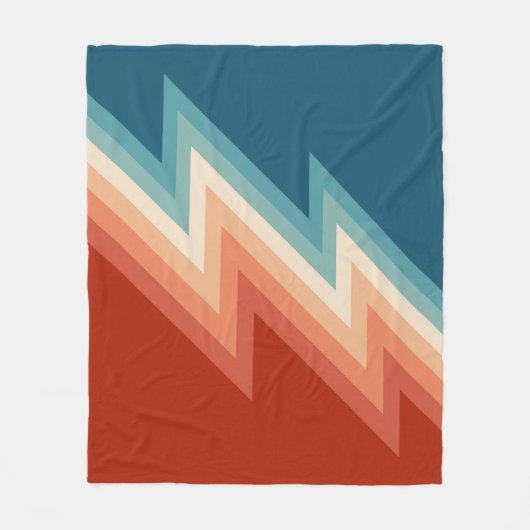 Retro Chevron-Muster Fleecedecke (Vorderseite)