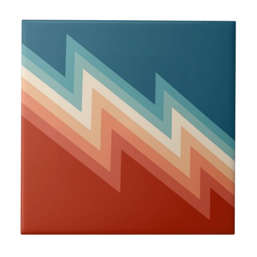 Retro Chevron-Muster Fliese (Vorderseite)