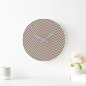 Retro-Chevron-Muster Große Wanduhr (Zuhause)