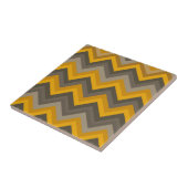 Retro-Chevron-Muster Senfgelb Grau Fliese (Seite)