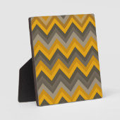 Retro-Chevron-Muster Senfgelb Grau Fotoplatte (Vorderseite)