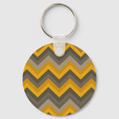 Retro-Chevron-Muster Senfgelb Grau Schlüsselanhänger (Rückseite)