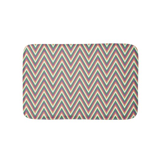 Retro Chevron Pattern Cool Badematte (Vorderseite)