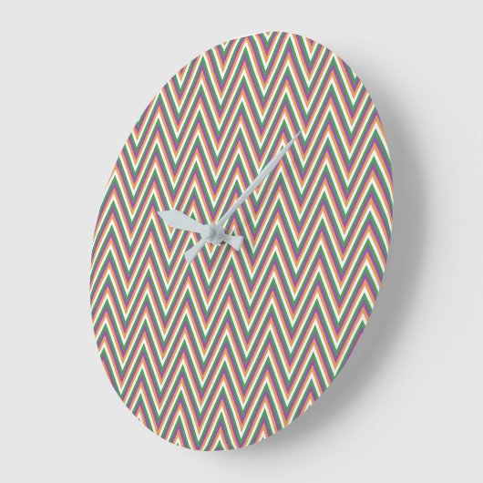 Retro Chevron Pattern Große Wanduhr (Winkel)