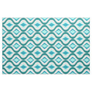 Retro Chic Aquamarin Aqua Türkis Ikat Droptern Mu Stoff