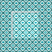 Retro Chic Aquamarin Aqua Türkis Ikat Droptern Mus Stoff (Kachel)