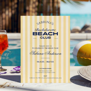 Retro Chic Beach Club Junggesellinnenabschied Woch Einladung