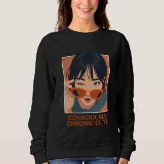 Retro Chic "Bewusst Chronisch Süß" Pop Art Sweatshirt