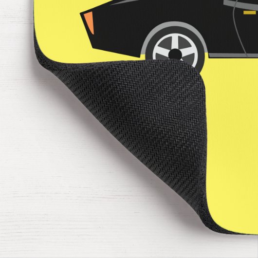 Retro Chic Black Car mit gelbem BG Mousepad (Ecke)