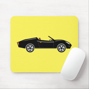 Retro Chic Black Car mit gelbem BG Mousepad