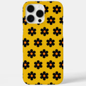 Retro Chic Black & Mustard Floral Muster Case-Mate iPhone Hülle (Rückseite)