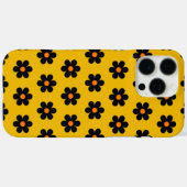 Retro Chic Black & Mustard Floral Muster Case-Mate iPhone Hülle (Rückseite (Horizontal))