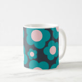 Retro Chic Blue Pink Floral Vibrannt Y2K Kaffeetasse (VorderseiteRechts)