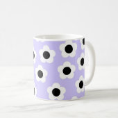 Retro Chic Blue White Floral Timeless Y2K Style Kaffeetasse (VorderseiteRechts)