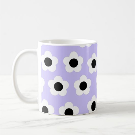 Retro Chic Blue White Floral Timeless Y2K Style Kaffeetasse (Links)